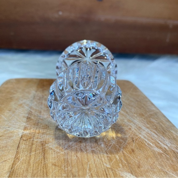 Vintage Crystal Cut Glass Sawtooth Rim Toothpick Holder Clear Unmarked - Picture 2 of 4